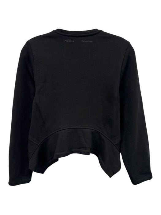 Proenza Schouler White Label Size S Black Cotton Long Sleeve Flare Hem Sweater Black / S