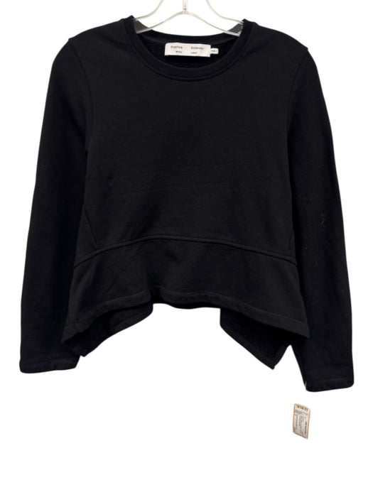 Proenza Schouler White Label Size S Black Cotton Long Sleeve Flare Hem Sweater Black / S