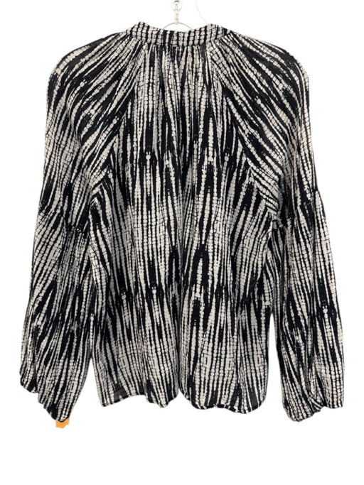 Elizabeth James the Label Size S Black & White Cotton 3/4 Sleeve Buttons Top Black & White / S