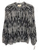 Elizabeth James the Label Size S Black & White Cotton 3/4 Sleeve Buttons Top Black & White / S