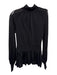 Intermix Size P Black Rayon & Nylon Long Sleeve Mock Neck Keyhole Top Black / P