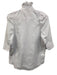 KMJ Size S White Short Puff Sleeve Ruffle mock neck Buttons Pintuck Top White / S