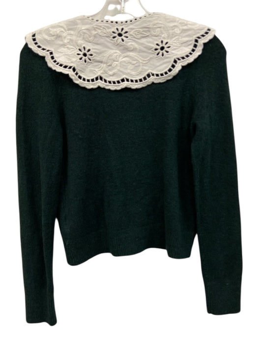 Antonio Melani Size S Green & White Acrylic, Nylon, Wool Pearl Buttons Cardigan Green & White / S