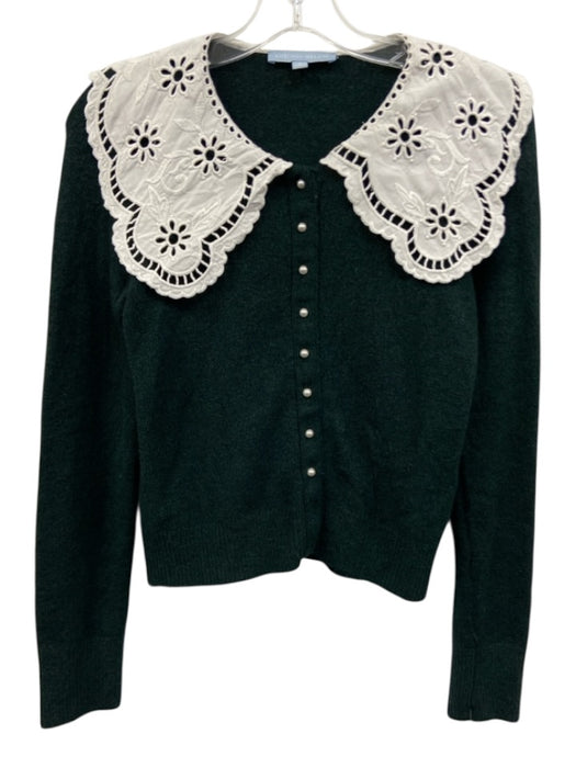 Antonio Melani Size S Green & White Acrylic, Nylon, Wool Pearl Buttons Cardigan Green & White / S