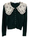 Antonio Melani Size S Green & White Acrylic, Nylon, Wool Pearl Buttons Cardigan Green & White / S