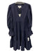 Pomander Place Size L Navy Blue Polyester & Spandex Long Bell Sleeve Dress Navy Blue / L
