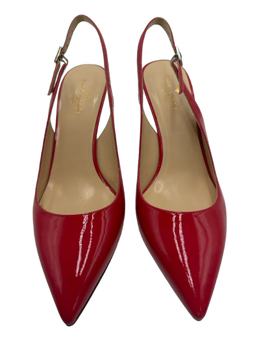 Kate Spade Shoe Size 8 Red Patent Leather Pointed Toe Slingback Pumps Red / 8