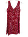 Nanette Lepore Size 6 Red Acetate & Silk Sleeveless Abstract Print V Neck Dress Red / 6