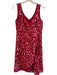 Nanette Lepore Size 6 Red Acetate & Silk Sleeveless Abstract Print V Neck Dress Red / 6