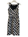 David Meister Size 6 Black & White 100% Cotton Sleeveless High Neck Dress Black & White / 6