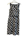 David Meister Size 6 Black & White 100% Cotton Sleeveless High Neck Dress Black & White / 6