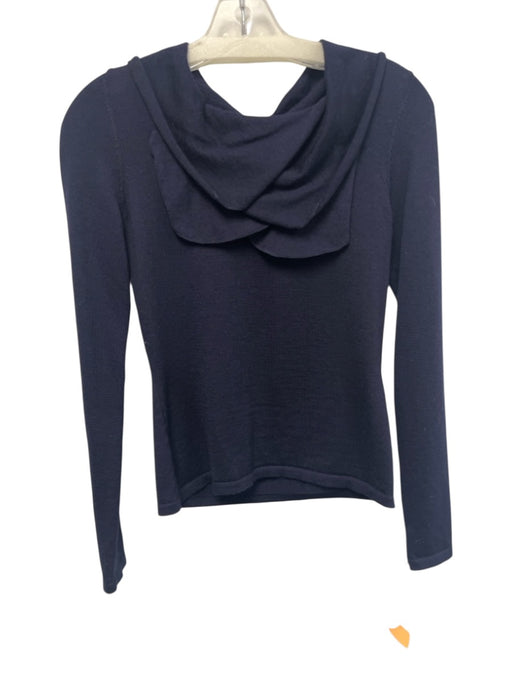 Oscar de la Renta Size XS Navy Blue Cashmere & Silk Layered Collar Sweater Navy Blue / XS