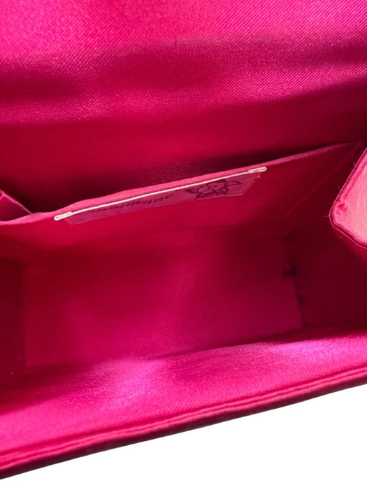 Columbine Hot pink Grosgrain Tassel gold ball Rope Strap Evening Clutch Bag Hot pink / Small