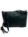 Charles Jourdan Dark Green Leather Flap Intrecciato Weave Bag Dark Green / S