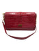 Susan Lucci Pink Print Patent Leather Flap Croc Embossed Shoulder Strap Bag Pink Print / Small