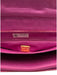 Susan Lucci Pink Print Patent Leather Flap Croc Embossed Shoulder Strap Bag Pink Print / Small