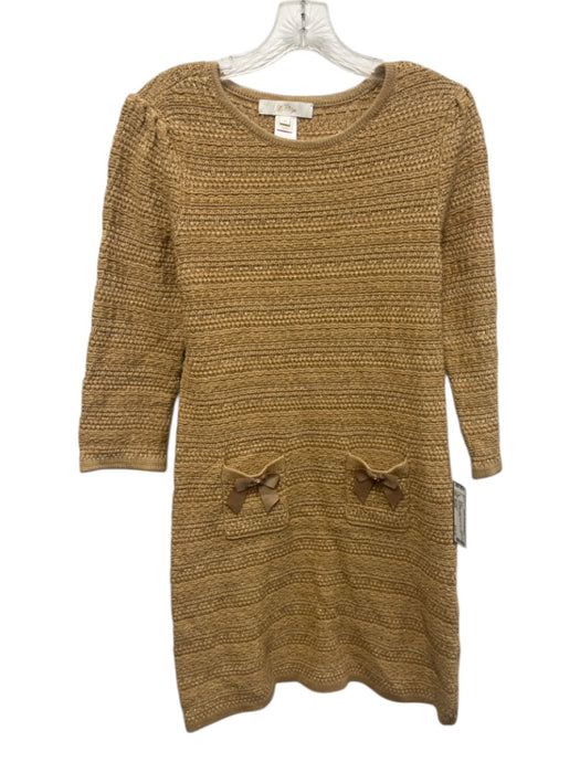 Lilly Pulitzer Size Small Tan Beige Cotton Blend Knit Long Sleeve Dress Tan Beige / Small