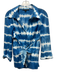 Lafayette 148 Size 18 Blue & White Cotton Long Sleeve Tie Dye Buttons Top Blue & White / 18