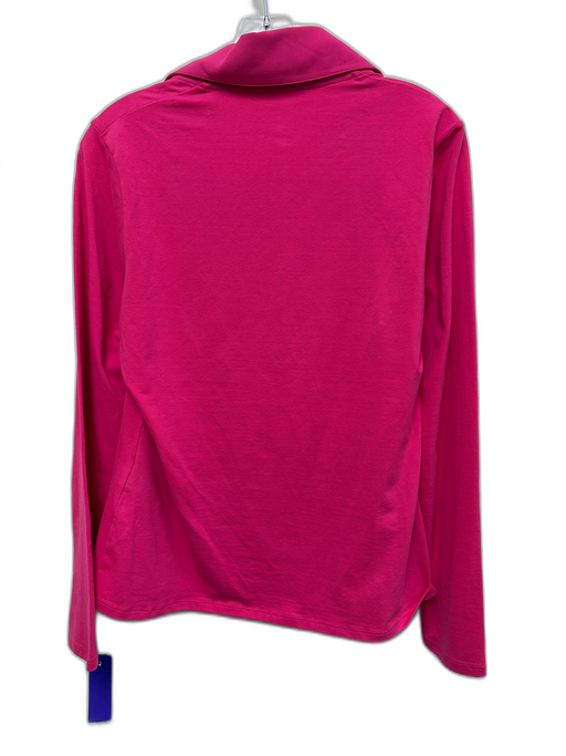 Anne Fontaine Size 44 Hot pink Pima Cotton Long Sleeve Wide Neck Collar Top Hot pink / 44