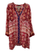 Johnny Was Size XL Pink, Blue, Orange Cupra Rayon Long Sleeve Abstract Print Top Pink, Blue, Orange / XL