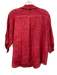 Inizio Size M Red Linen Short Sleeve Buttons Buttons Top Red / M