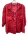 Inizio Size M Red Linen Short Sleeve Buttons Buttons Top Red / M
