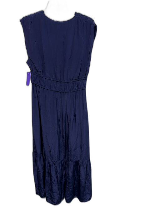 Rails Size M Dark Blue Viscose Sleeveless Cinch Waist V Neck Midi Dress Dark Blue / M
