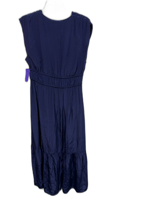 Rails Size M Dark Blue Viscose Sleeveless Cinch Waist V Neck Midi Dress Dark Blue / M