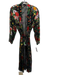 Alice + Olivia Size M/L Black, Red, Green Viscose & Silk Long Sleeve Wrap Robe Black, Red, Green / M/L