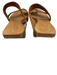 Cyd Woo Shoe Size 38 Bronze Leather Wood Sole Low Heel Toe Strap Sandals Bronze / 38