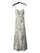 Jenny Yoo Size 10 Creme, Green & Peach Polyester Chiffon Floral Maxi Dress Creme, Green & Peach / 10