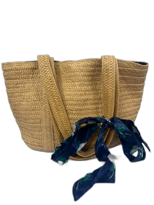Draper James Straw Paper Woven Tote Bag Straw / Small