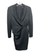 Badgley Mischka Size 8 Black Polyester Blend Neoprene Blazer Rhinestone Dress Black / 8