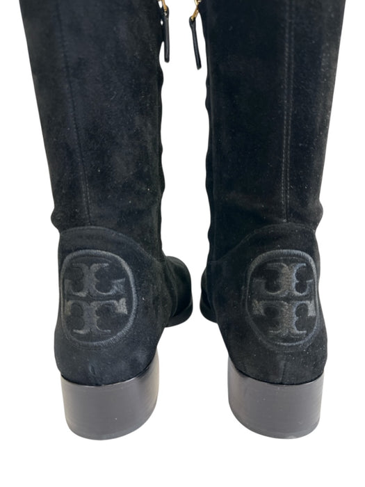 Tory Burch Shoe Size 9.5 Black Suede leather Round Toe Side Zip Knee High Boots Black / 9.5