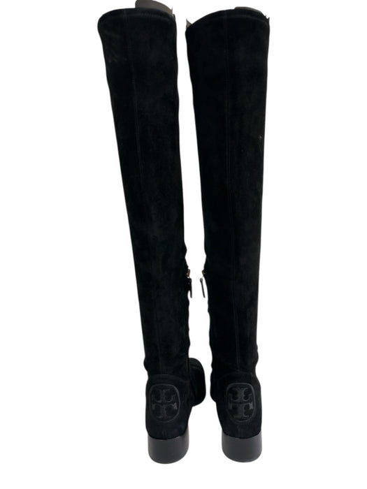 Tory Burch Shoe Size 9.5 Black Suede leather Round Toe Side Zip Knee High Boots Black / 9.5
