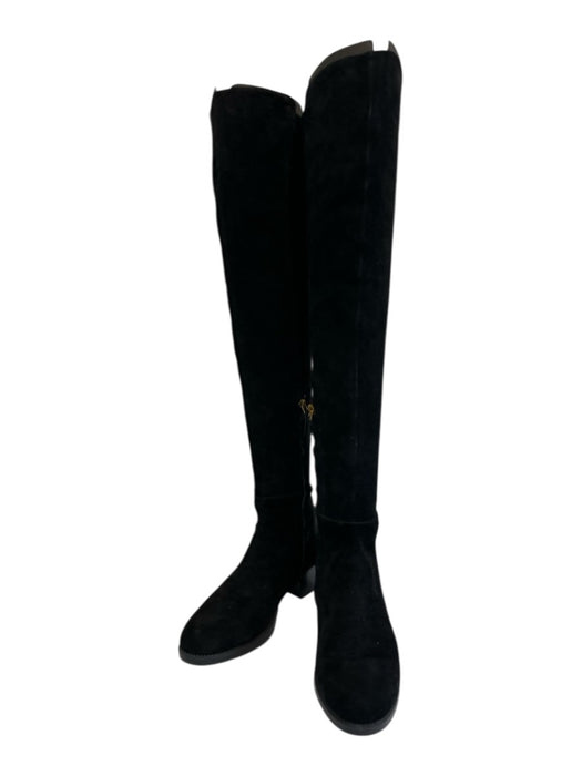 Tory Burch Shoe Size 9.5 Black Suede leather Round Toe Side Zip Knee High Boots Black / 9.5