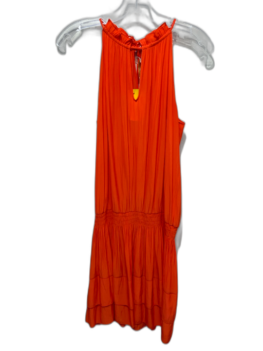 Ramy Brook Size Small Orange Polyester Blend Sleeveless Tassel Tie Detail Dress Orange / Small