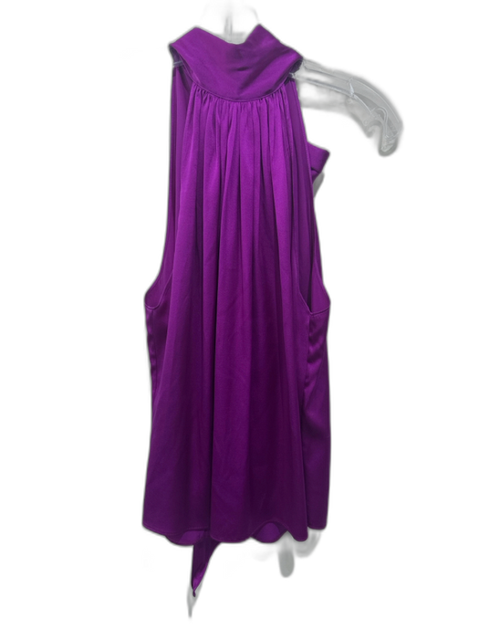 Ramy Brook Size Medium Purple Sleeveless Tie Neck Gathered Top Purple / Medium
