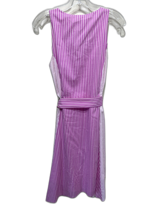 Abbey Glass Size Small Pink & White Cotton Blend Sleeveless Mixed Stripes Dress Pink & White / Small