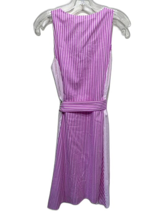 Abbey Glass Size Small Pink & White Cotton Blend Sleeveless Mixed Stripes Dress Pink & White / Small