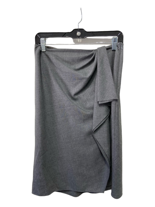 Ralph Lauren Size 6 Gray Wool Blend Side Zip Ridges Side Slit Skirt Gray / 6