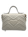 Gucci White & Gold Leather Quilted Flap Gold Logo Handbag & Crossbody Bag White & Gold / M