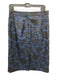 Marc By Marc Jacobs Size 8 Black & Blue Polyester Floral Pleat Detail Skirt Black & Blue / 8