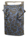 Marc By Marc Jacobs Size 8 Black & Blue Polyester Floral Pleat Detail Skirt Black & Blue / 8