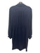 Trina Turk Size 6 Navy Polyester Blend Side Tie 1/2 Button Long Sleeve Dress Navy / 6