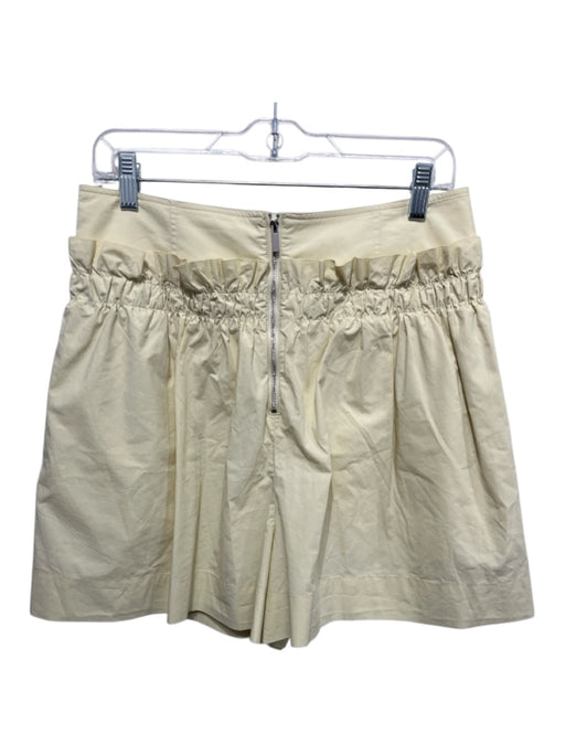 Tibi Size 6 Butter Yellow Cotton High Waist Tiered Ruffle Accent Back Zip Shorts Butter Yellow / 6
