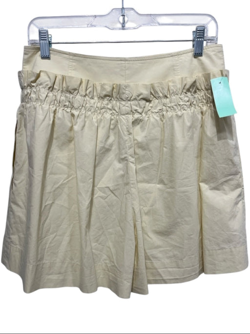 Tibi Size 6 Butter Yellow Cotton High Waist Tiered Ruffle Accent Back Zip Shorts Butter Yellow / 6