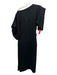 DAWEI Size 40 Black Wool Tulip Sleeve Solid Side Zip Maxi Dress Black / 40