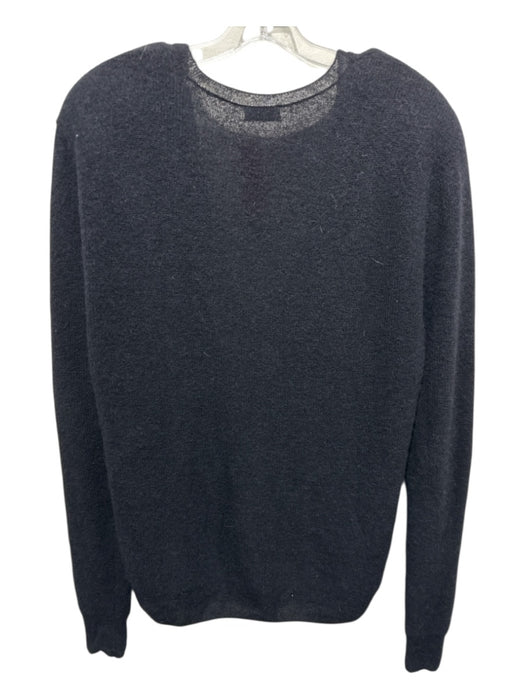 Saint Laurent Size Est M Black Alpaca Blend Long Sleeve Solid Sweater Black / Est M
