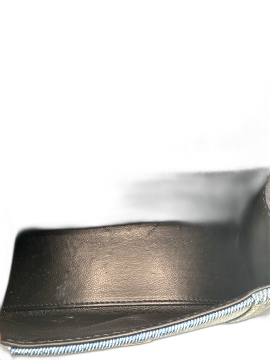 Balenciaga Blue & White Leather Denim Print Crossbody Strap Top Handle Bag Blue & White / Small